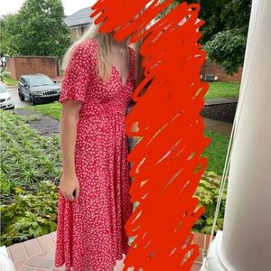 Floral Red Dress
